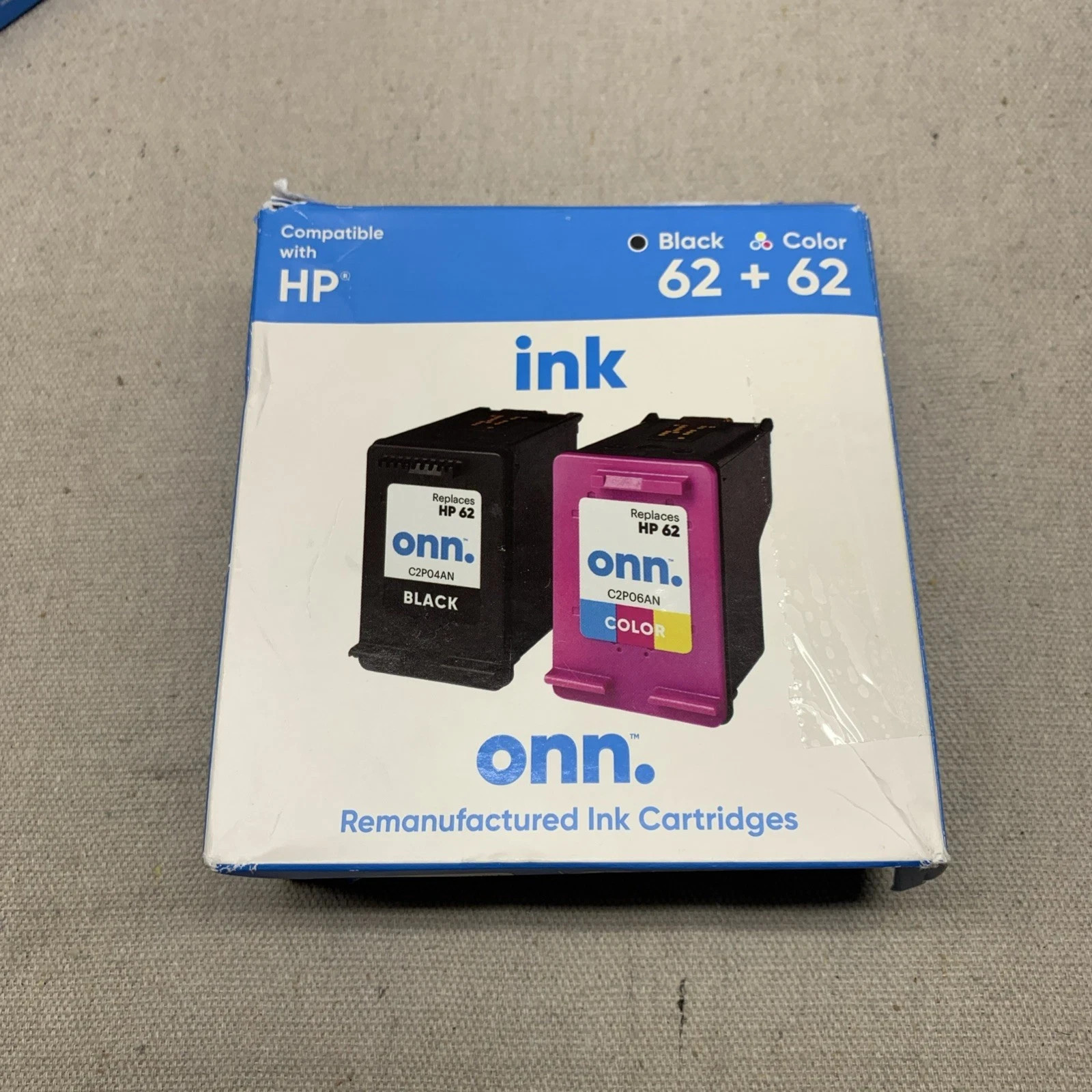 Onn. Compatible with HP 63 Black  + 63 Color Ink Cartridges 2 Pack New Box Dmg