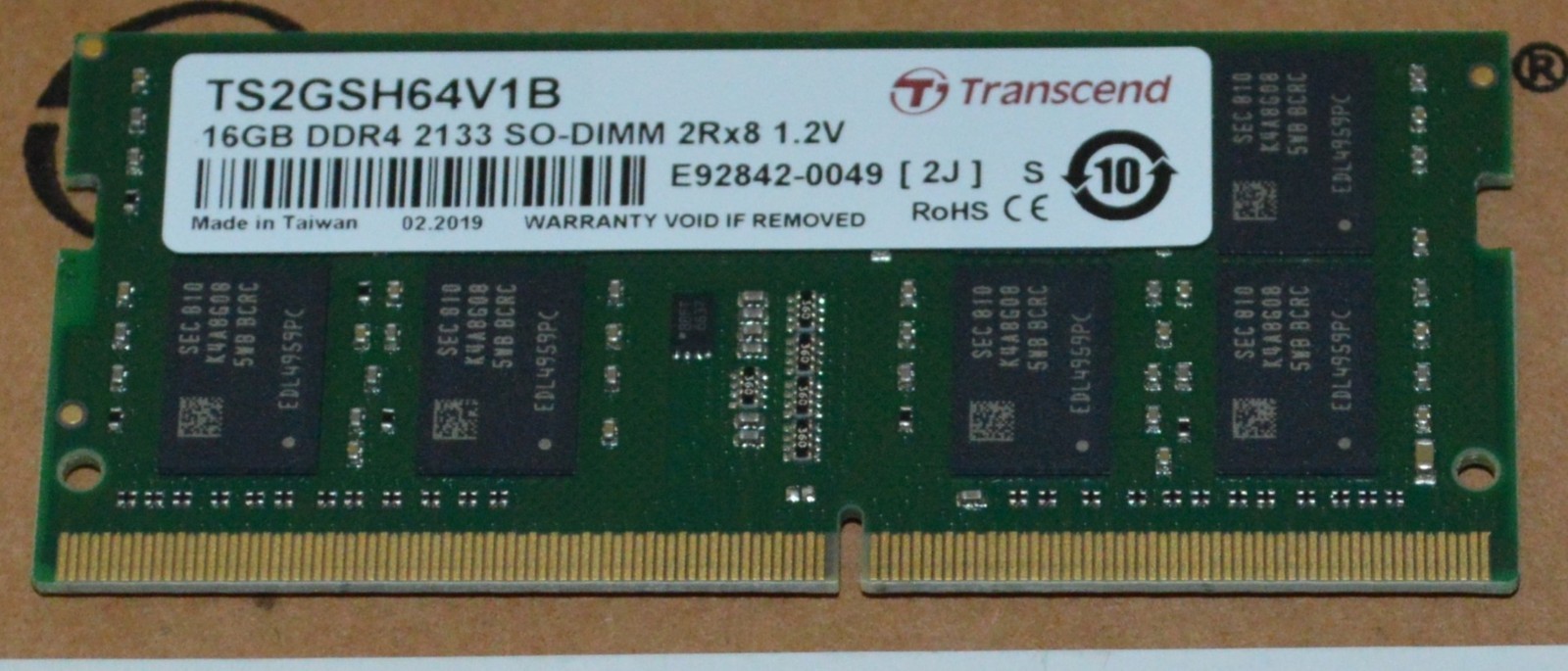Transcend 16GB DDR4 2133MHz SO-DIMM | TS2GSH64V1B