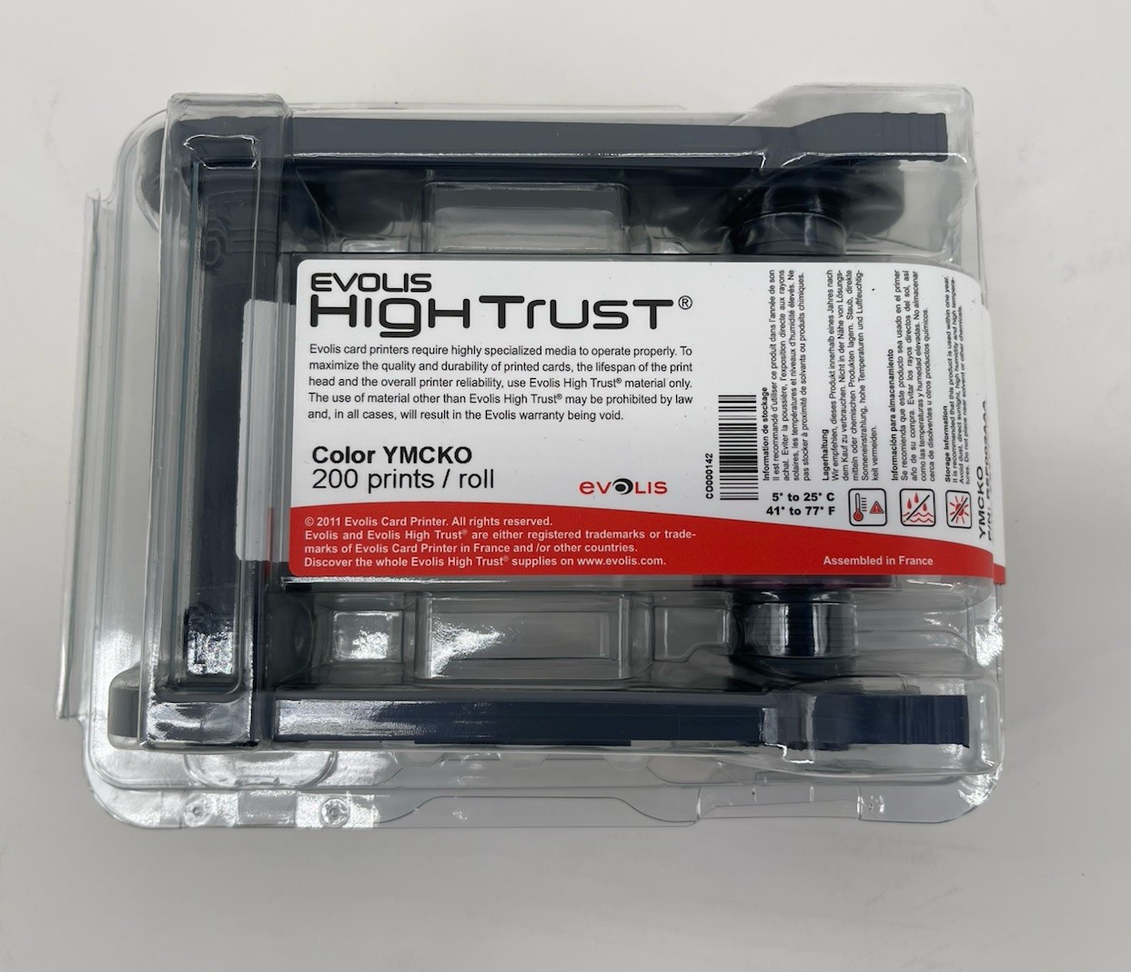 Evolis HighTrust R5F002AAA Colour YMCKO ribbon 200 prints