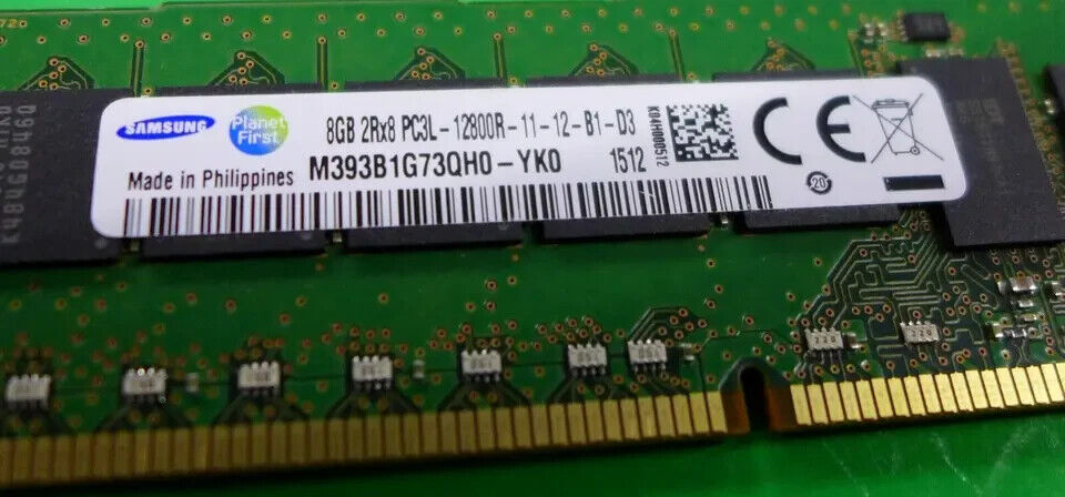 Lot of 4 Samsung 8GB 2Rx8 PC3L-12800R Server RAM M393B1G73QH0-YK0 32GB