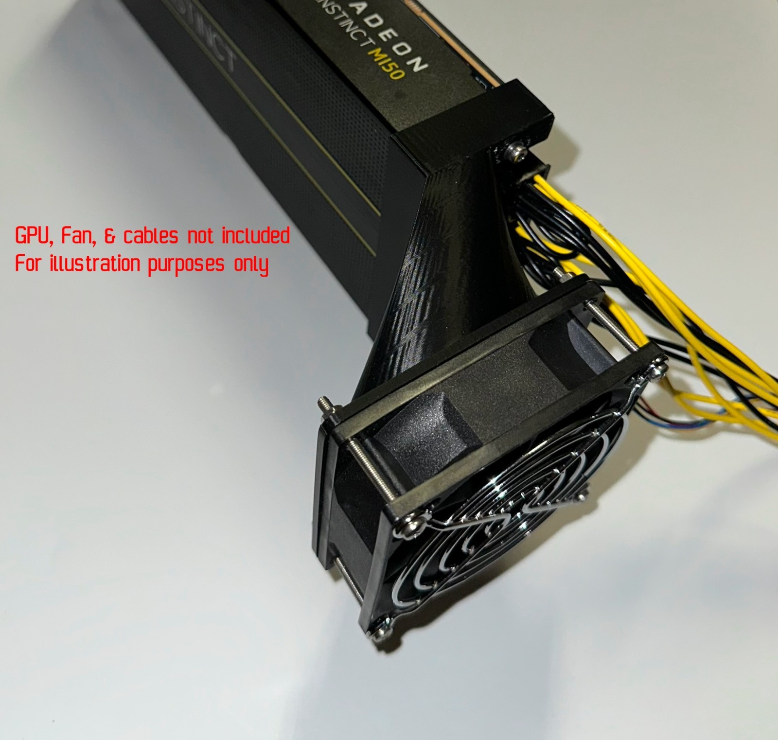 80mm GPU COOLING FAN SHROUD AMD RADEON MI60 MI50 MI25 (GPU & Fan NOT Included)