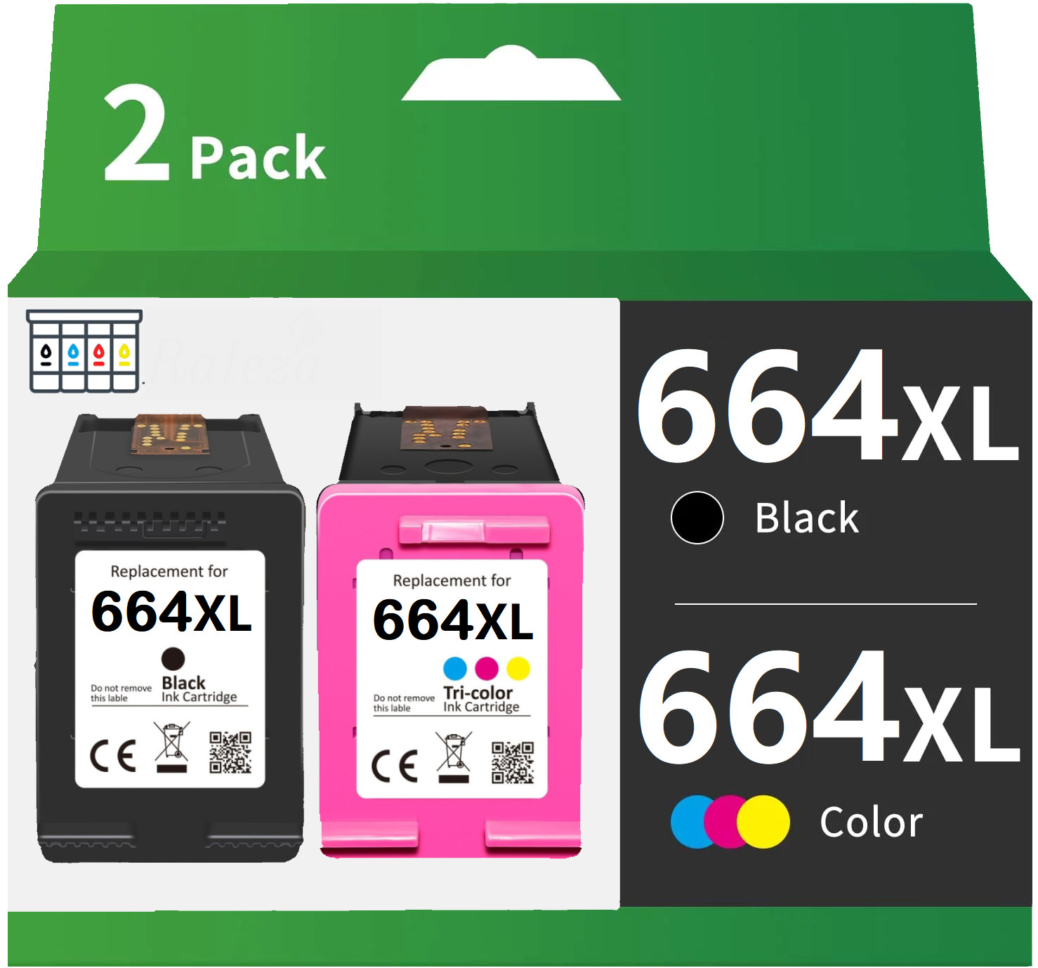 Compatible For HP 664XL BlackColor Ink Cartridge Show Ink Deskjet 1115 2136