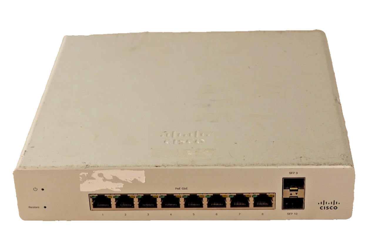 UNCLAIMED Cisco Meraki MS220-8P 8-Port Gigabit PoE 2*SFP Cloud Managed Switch