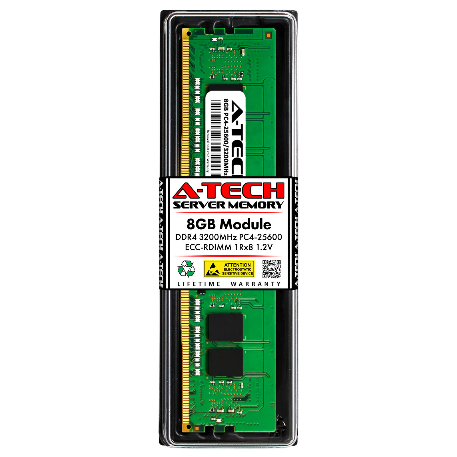 8GB 1Rx8 PC4-25600 ECC REG RDIMM (Dell AB214250 Equivalent) Server Memory RAM