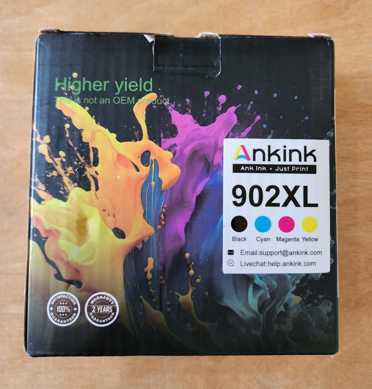 Ankink 902XL Ink Cartridge Compatible for HP , 4 Packs (B/C/M/Y)