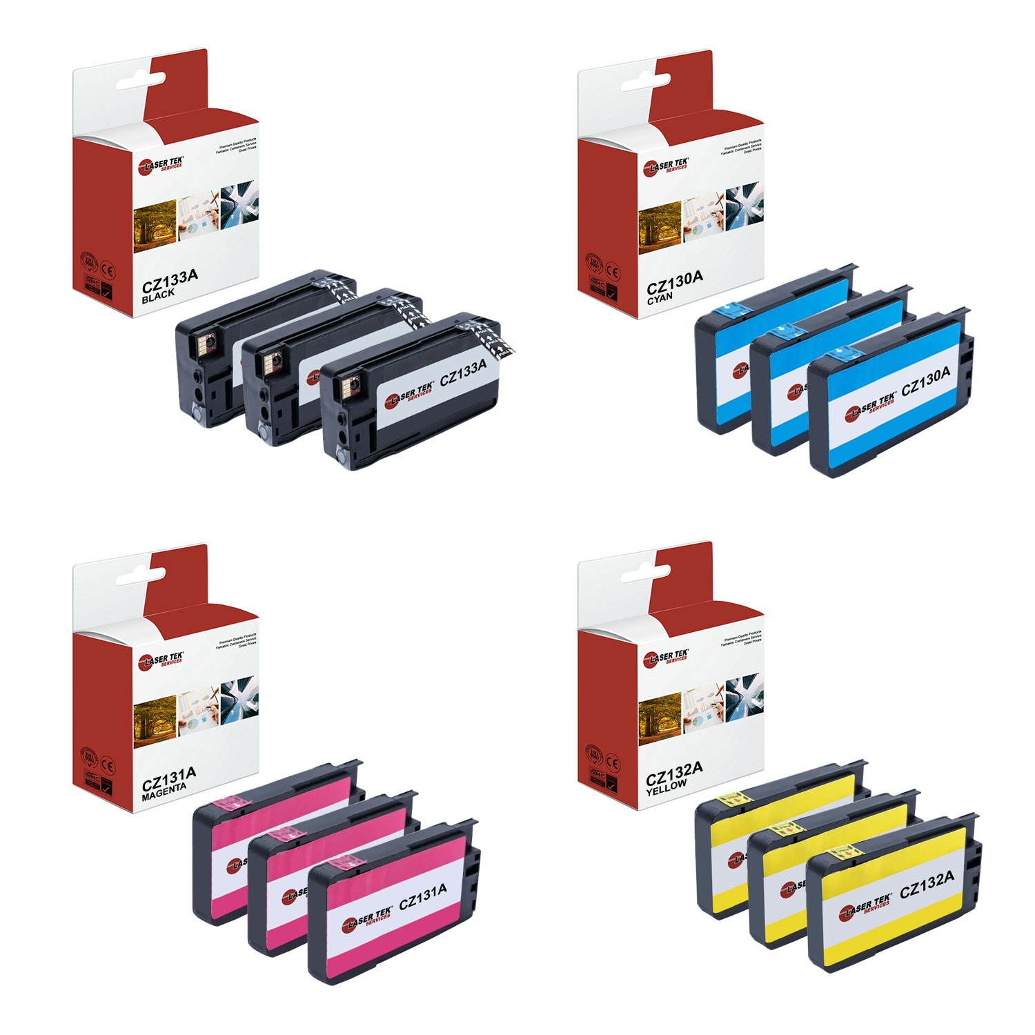 Laser Tek Services Compatible HP 711XL High Yield Ink Cartridge Replacement for