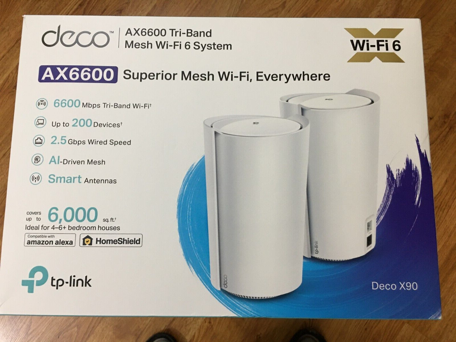 TP-Link X90 (AX6600) Deco Tri-Band WiFi 6 Mesh System- Covers up to 6000