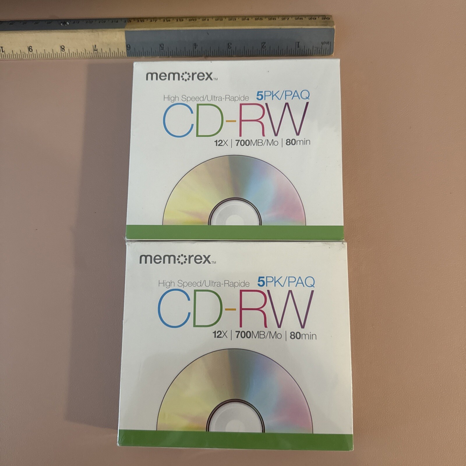Memorex 5 pack high speed Ultra Rapide 12x 700MB 80min. CD-RW Pack Of 2