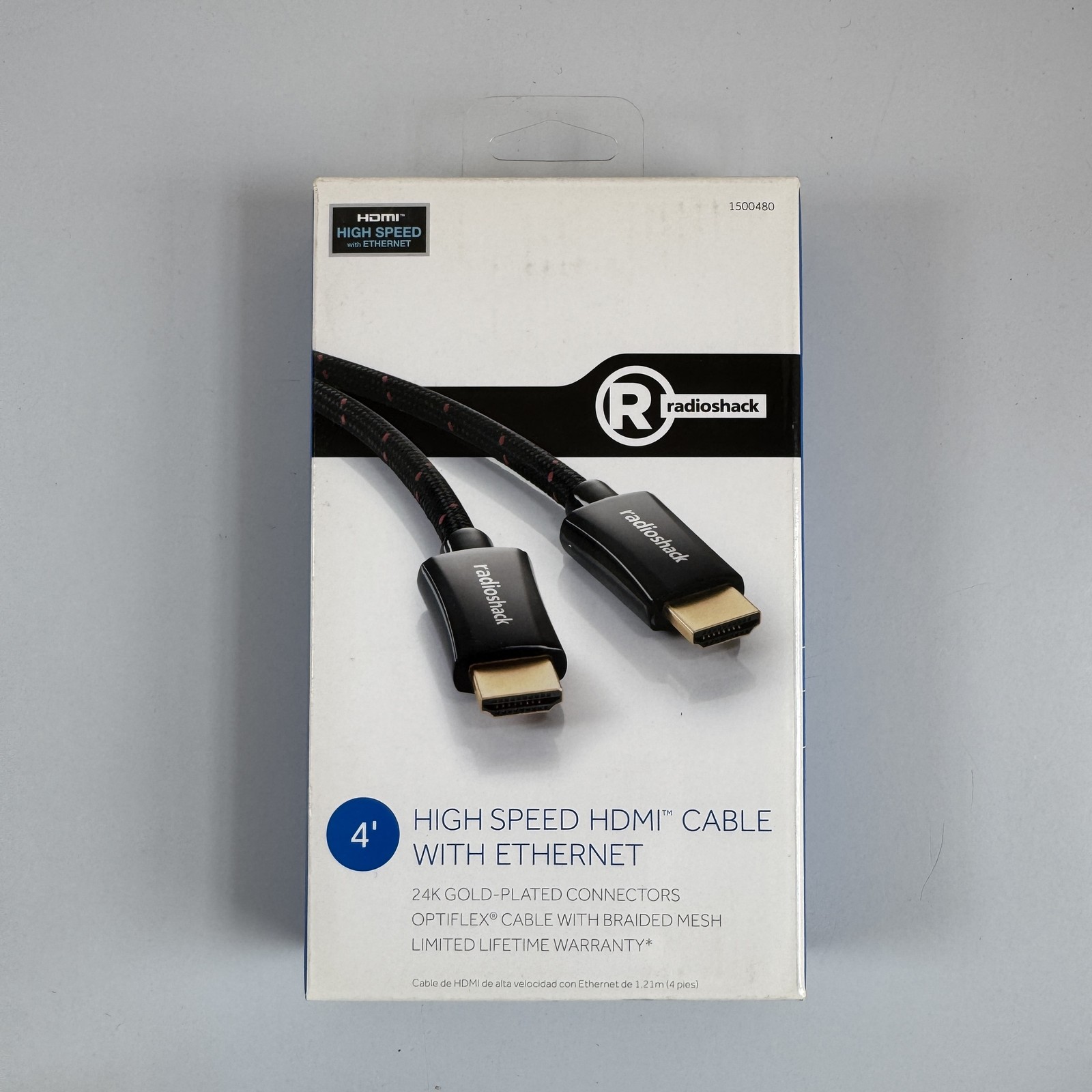 RadioShack 4ft High Speed HDMI Cable with Ethernet 24K Gold Plated Braided Mesh