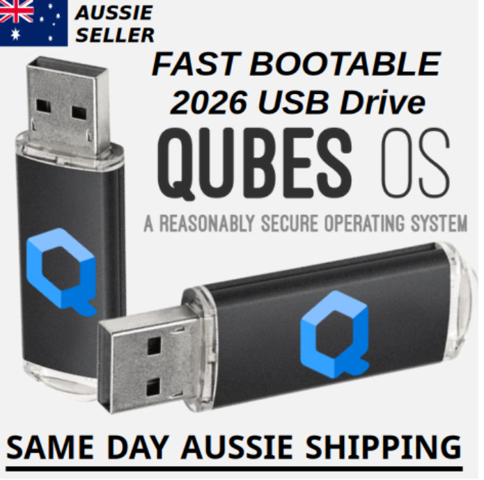 Qubes OS Linux Latest Version Australian Shipping Bootable USB Flash Drive Fast