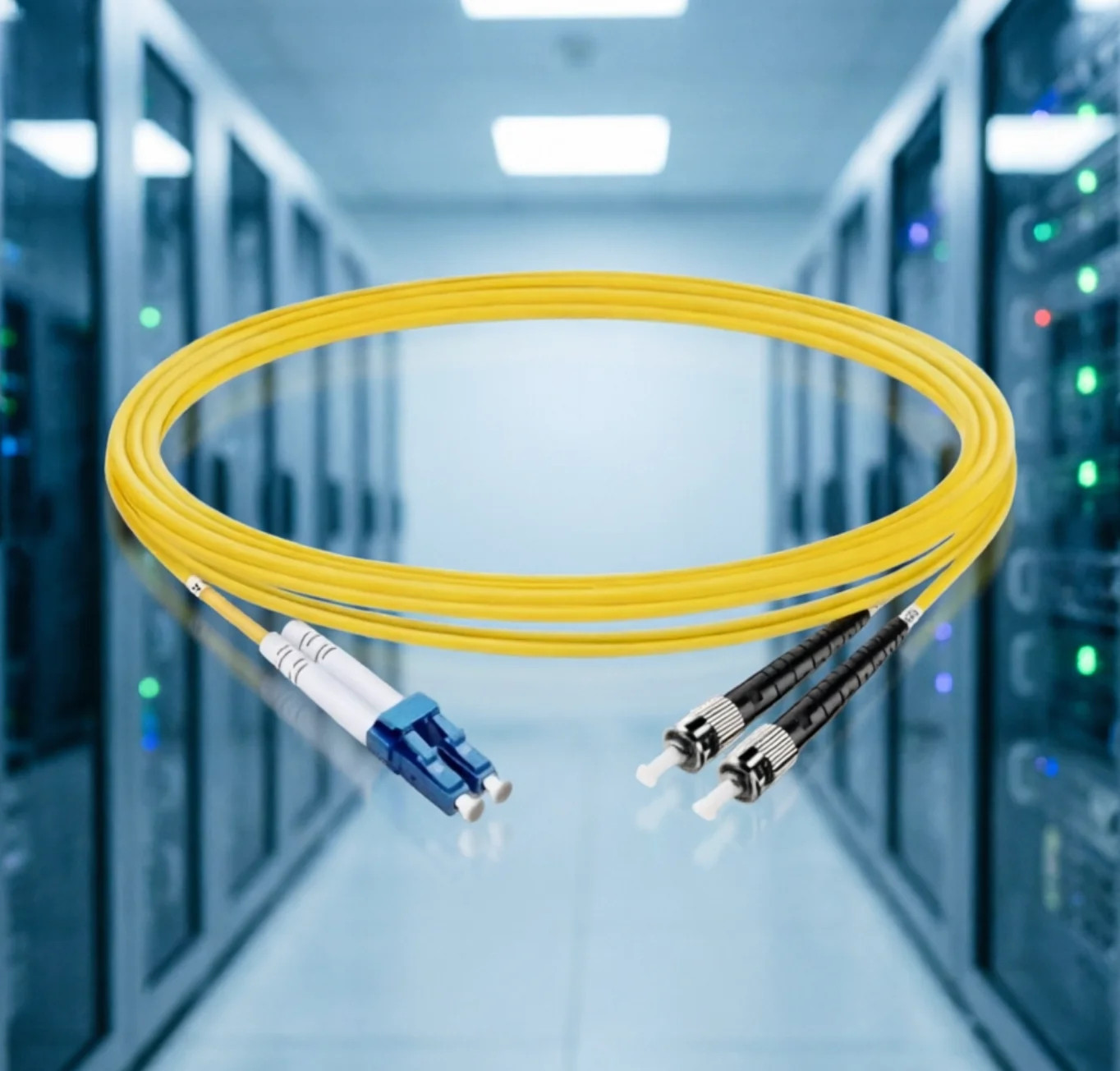 [2pcs] Duplex OS2 Single Mode LC UPC to ST UPC LSZH 2.0mm Fiber Optic Cable
