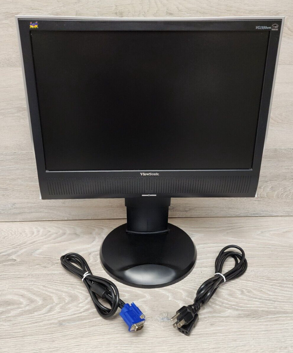 ViewSonic VG1930WM VG1930WM-3 19" LCD Monitor VS11419 Tested Working