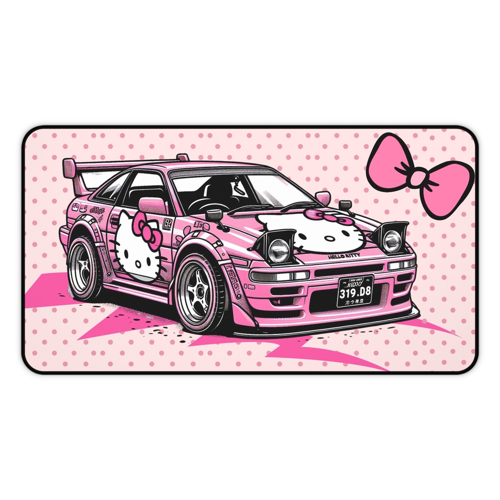 Hello Kitty Pink Cute Gaming Mousepad, Desk Accessories, Gift for Car Lovers