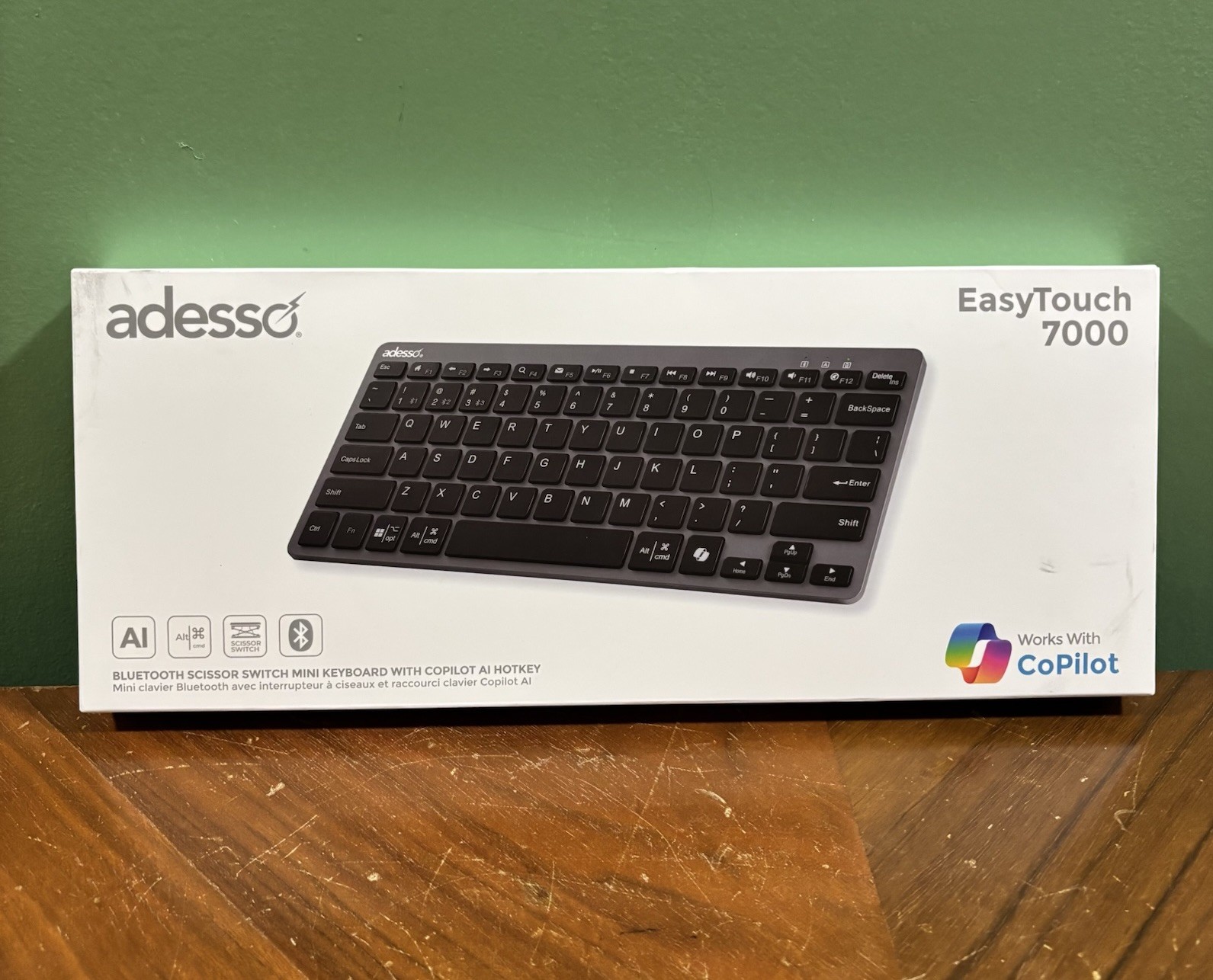 Adesso Bluetooth Keyboard EasyTouch 7000 - Works with Copilot - New 