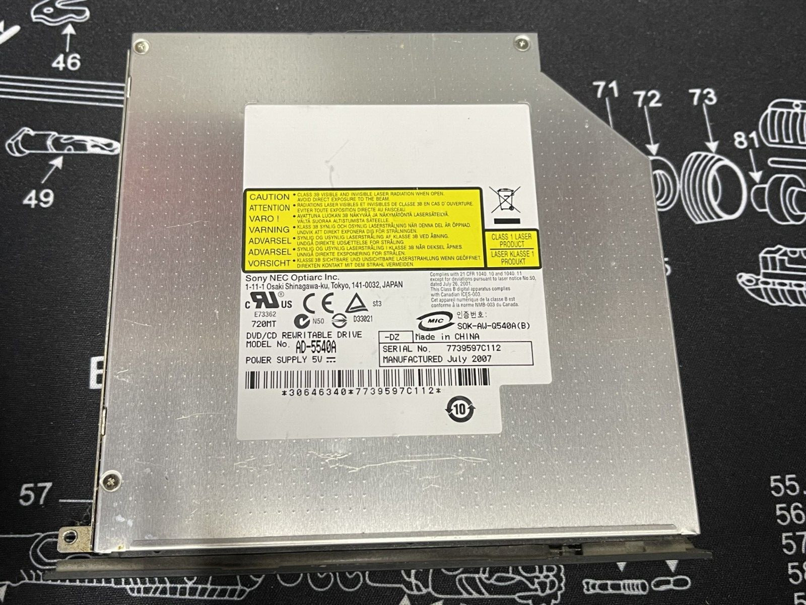 Genuine Dell Sony NEC AD-5540A AD-5560A DVDRW IDE Drive
