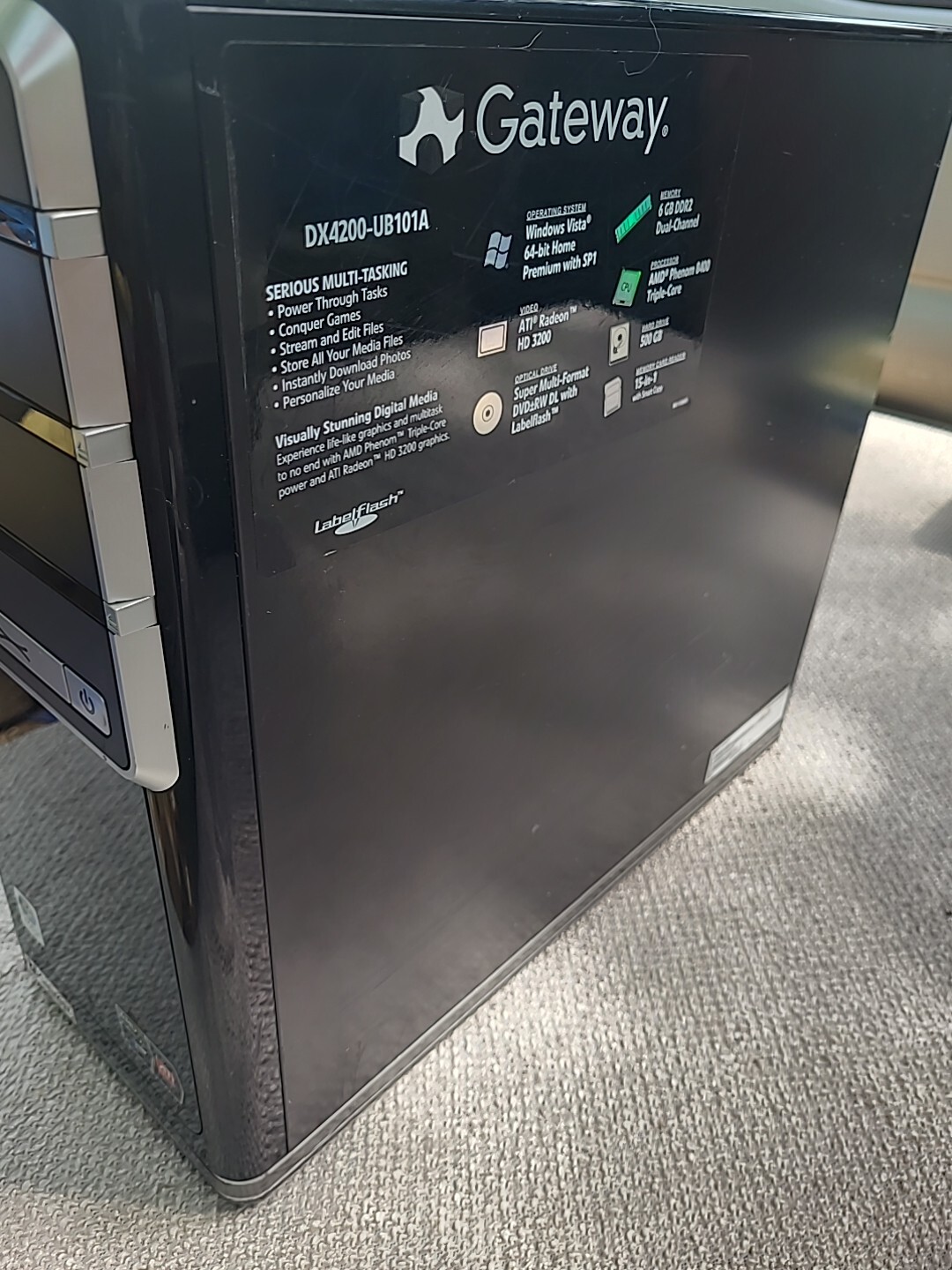 Gateway Dx4200-UB101A 6gb 500gb DVD Rw Labelflash Desktop Computer 