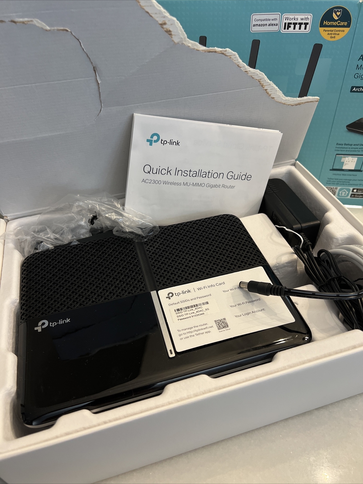 TP-Link C2300 AC2300 600/1625Mbps Wireless Router - Black Clean Open Box