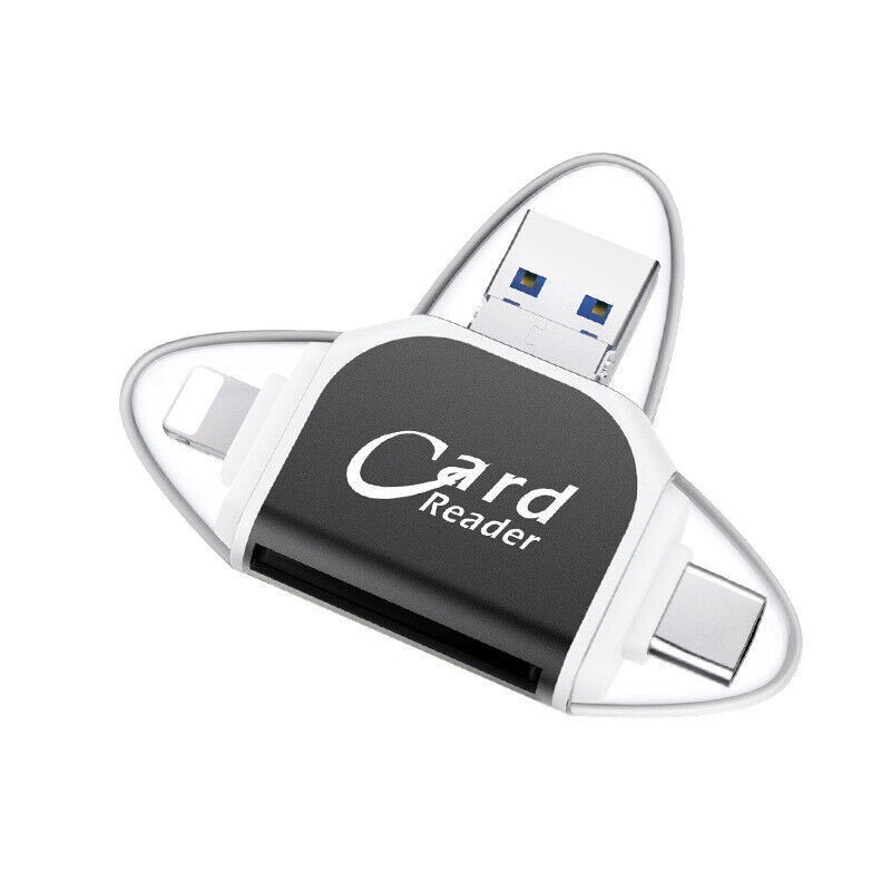 Portable Memory Card Reader 2024 NEW Multi Port 4 in 1 Universal Card Reader