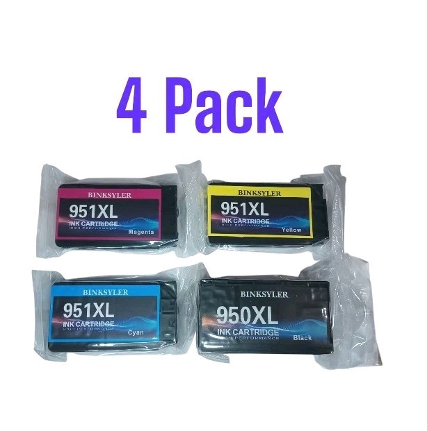 New 4-PK For HP 950XL 951 XL Ink Combo For OfficeJet Pro 8100 8600 Plus Premium