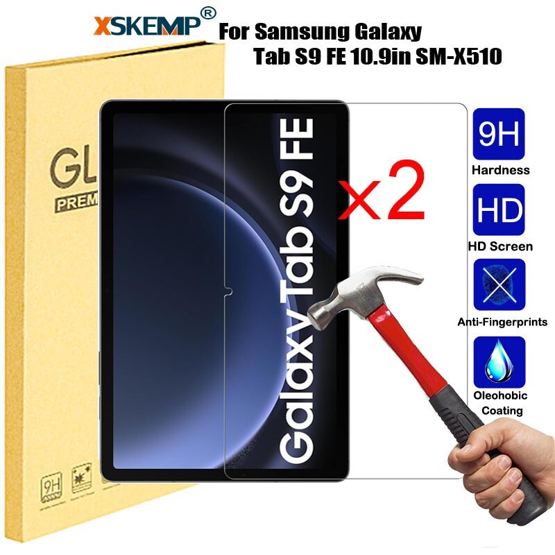 2Pc Tempered Glass Screen Protector Samsung Galaxy Tab S9 FE S9 FE+ S9 S9+ S8 S7