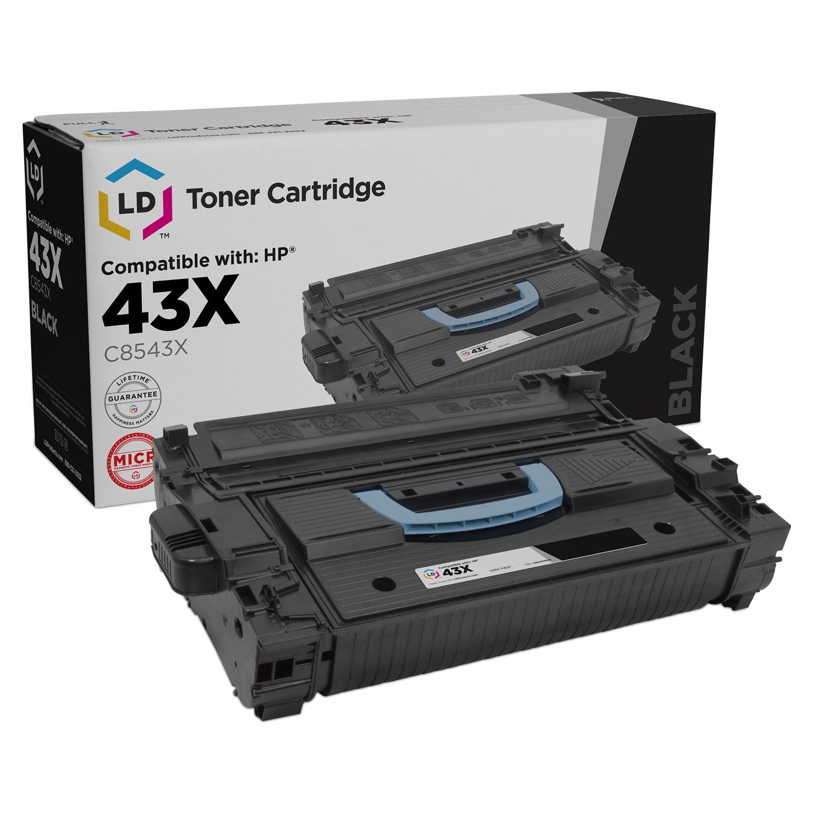 LD Reman MICR Toner Cartridge Replacement for HP 43X C8543X (Black)