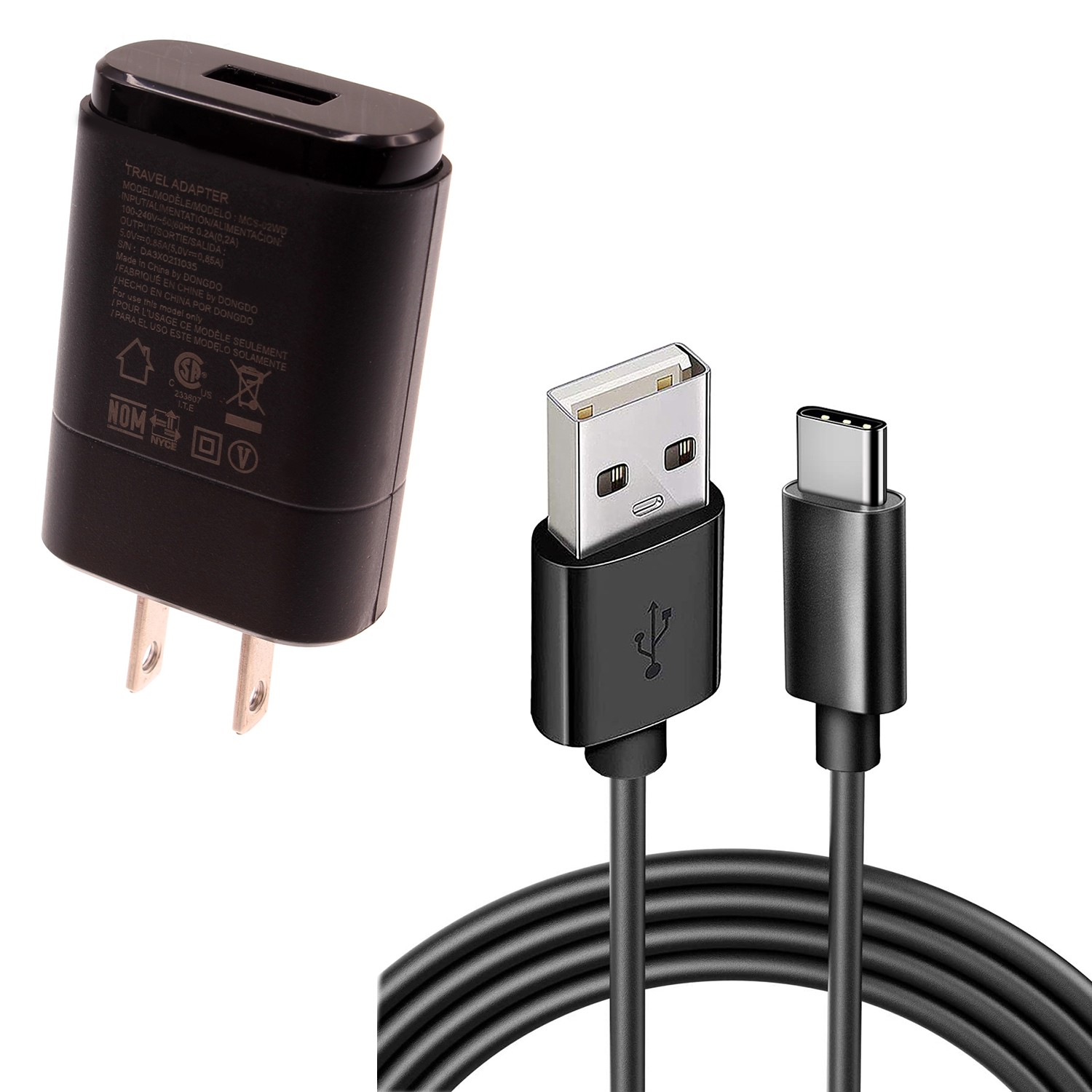 Home Wall Charger 6ft Long USB-C Cable Power Adapter USB-C Wire for Tablets