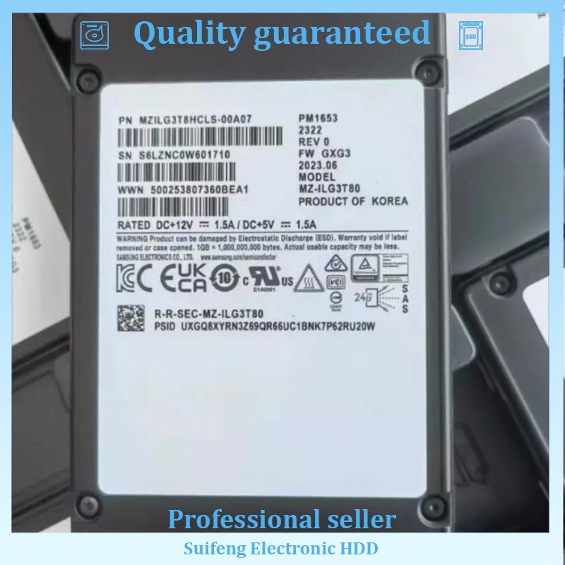 Samsung PM1653 3.84TB SSD 2.5" SAS 24Gbps MZ-ILG3T80 MZILG3T8HCLS-00A07