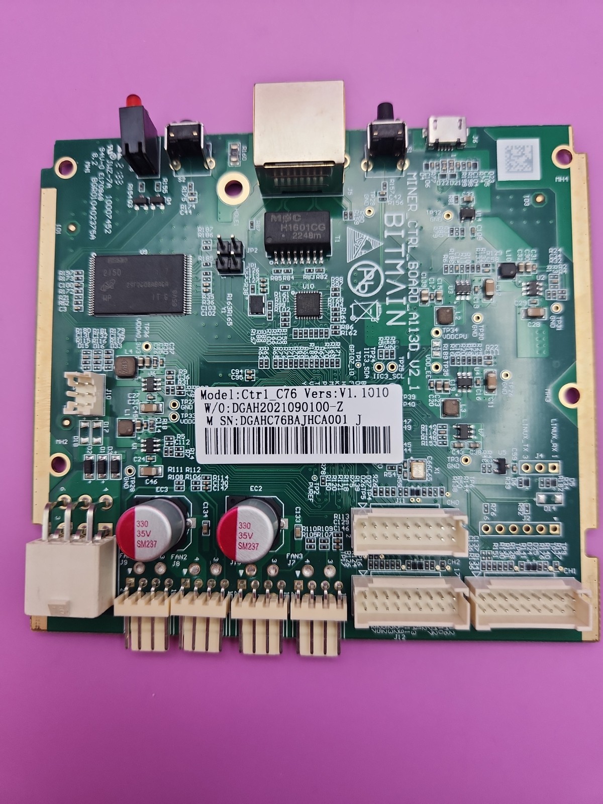 USED BITMAIN Control Board C76 A113D for Antminer S19J PRO +