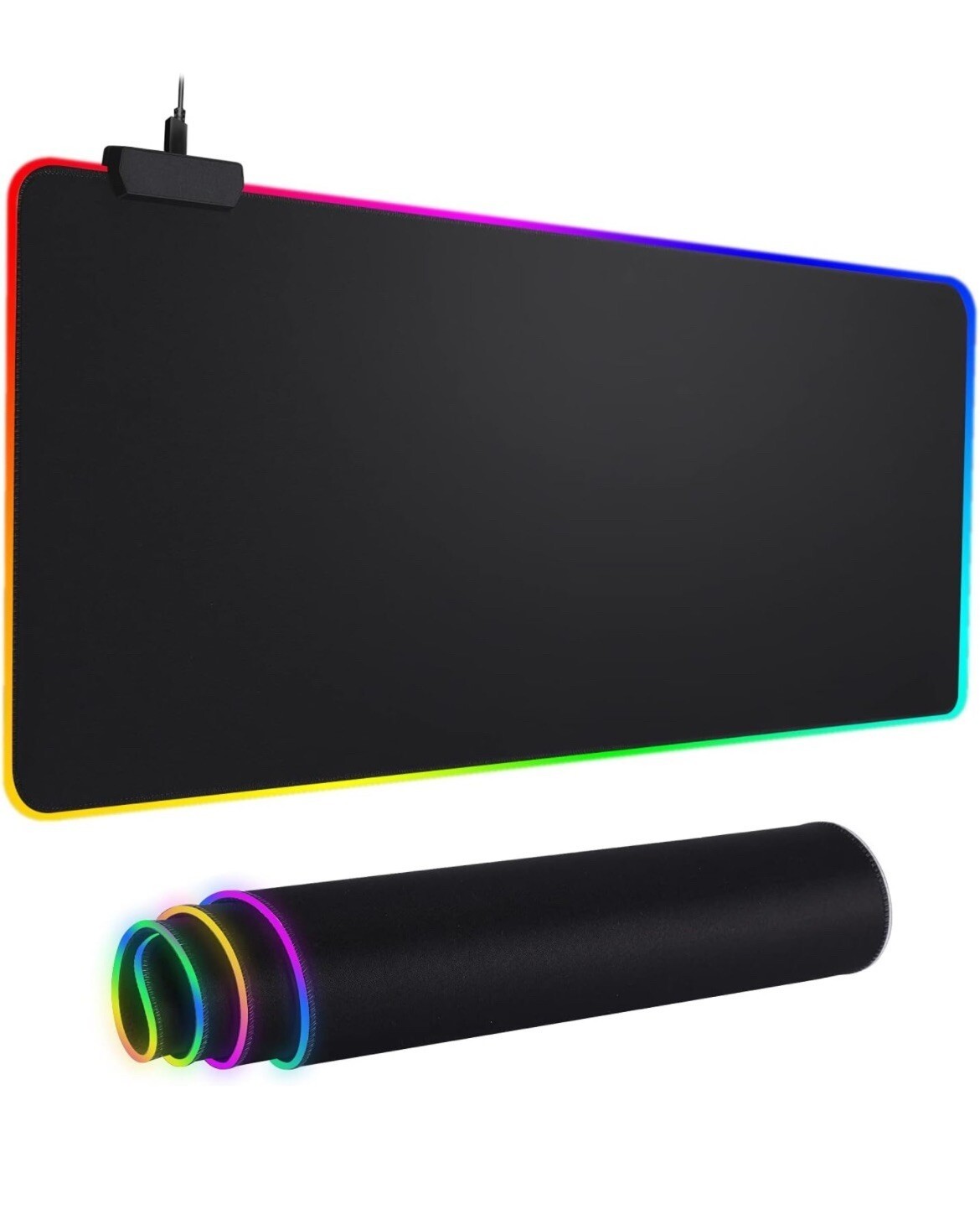 For RGB LED Extra Large Gaming Mouse Pad Oversized Glowing14 Light Modes 31.5x12