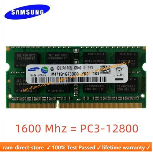 SAMSUNG 8GB DDR3L 1600 PC3-12800 Laptop SODIMM 204-Pin Memory RAM DDR3L 1x 8G