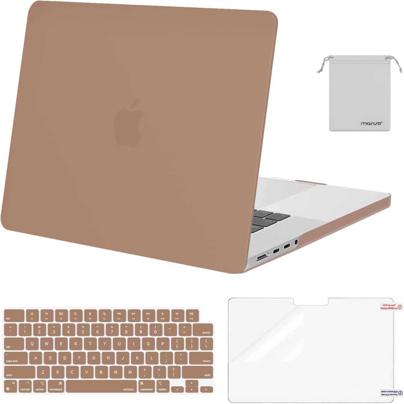 MOSISO Compatible with MacBook Pro 16 inch Case Caramel Brown