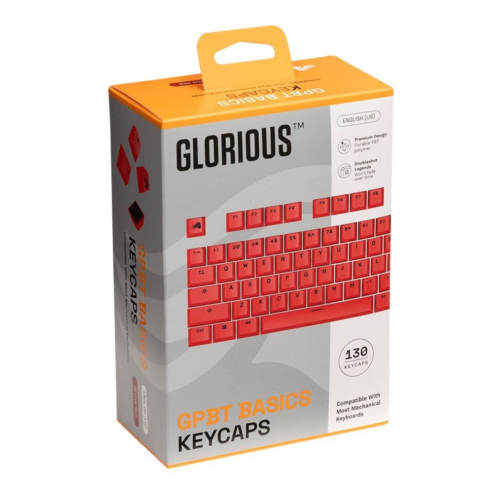 Glorious GPBT Basics Keycaps - Revive Red