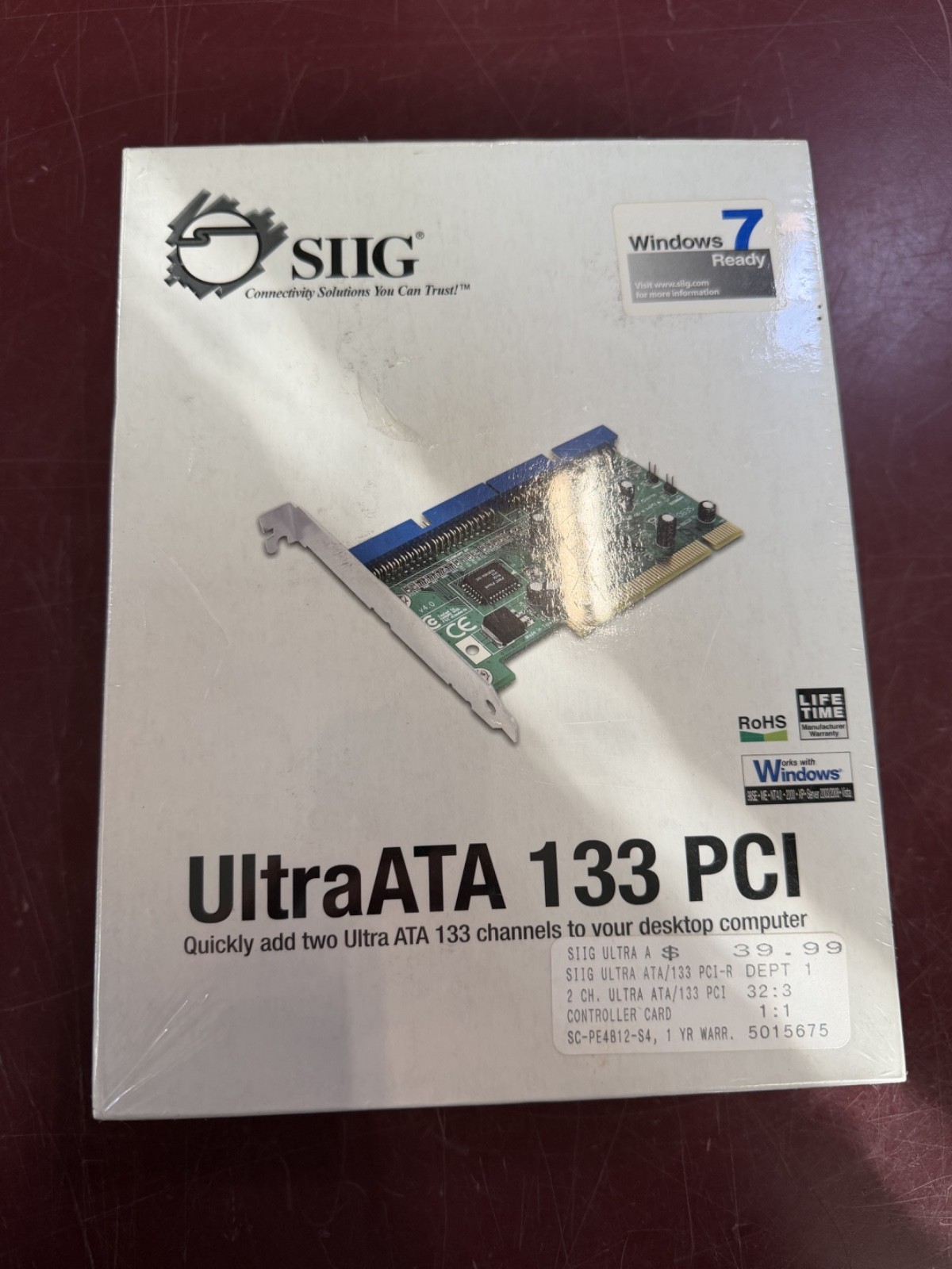 NEW SIIG UltraATA/133 PCI PC ATA Drive Controller, RoHS, SC-PE4B12-S4