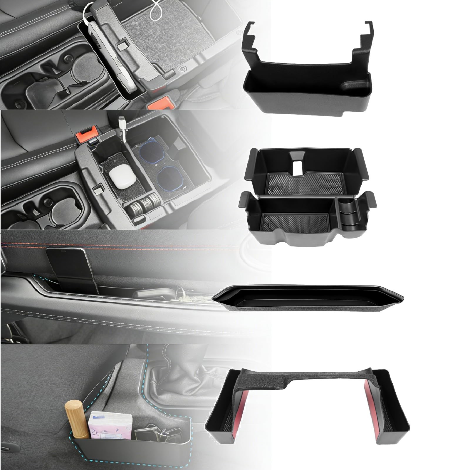 4PCS Center Console Organizer Combo Kit with 2024 2025 2026 Jeep Wangler JL J...