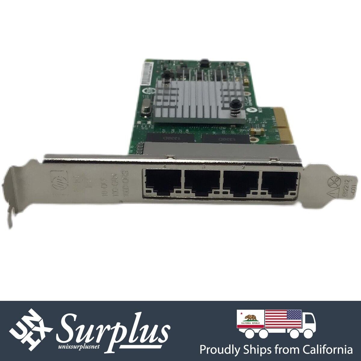 HP Quad Port 1GB NIC RJ45 PCIe x4 Ethernet Server Adapter High Profile