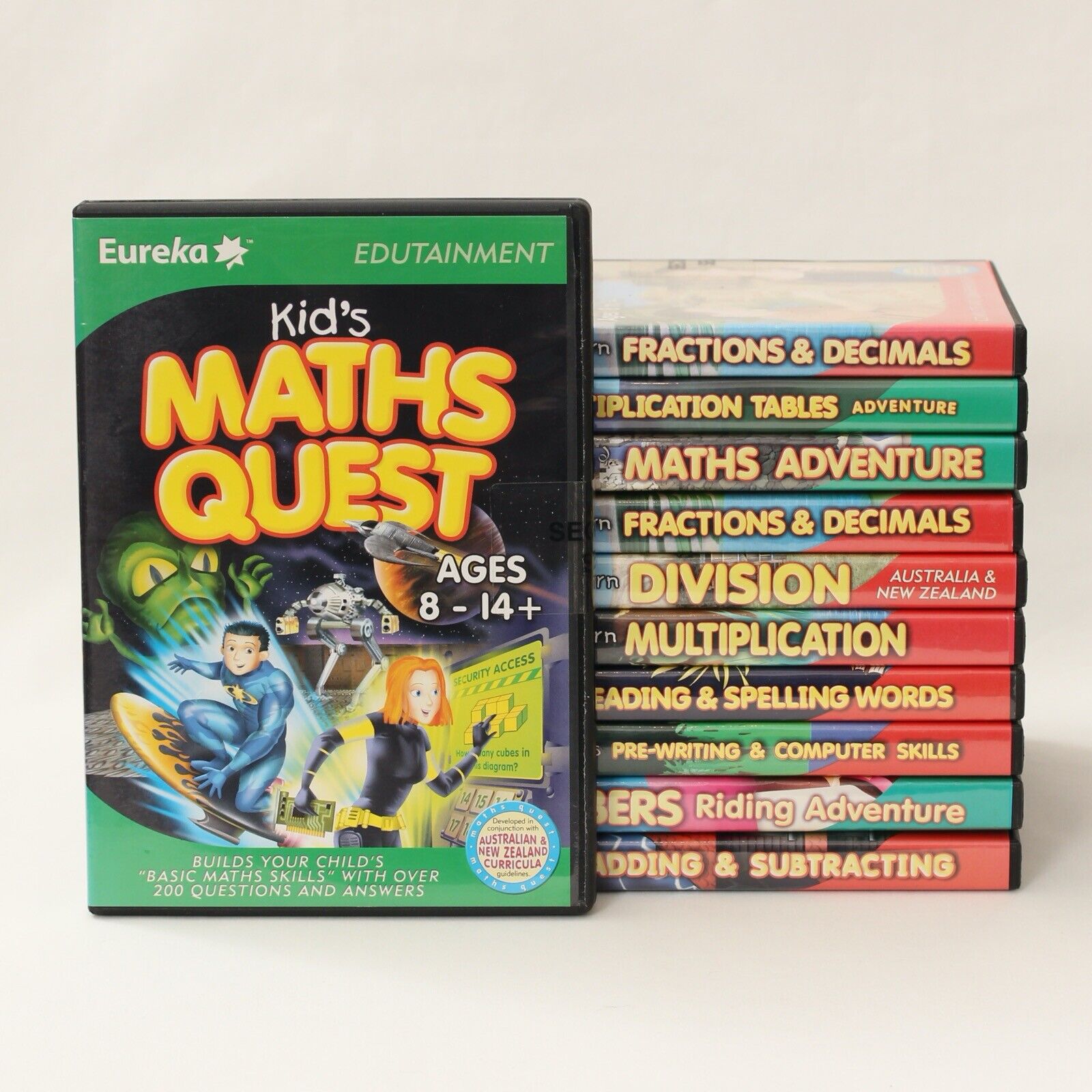 Lot of Vintage Eureka Kids Educational Math & Literacy PC Software Win 98 XP ME