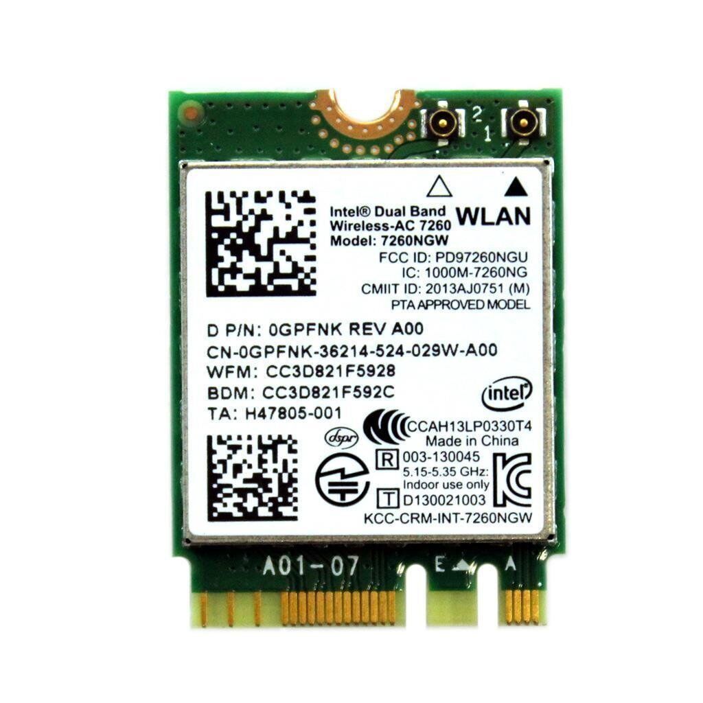 Intel 7260NGW 802.11AC 867M NGFF/M.2 Wireless Wifi+ BT 4.0 WLAN Card GPFNK Good