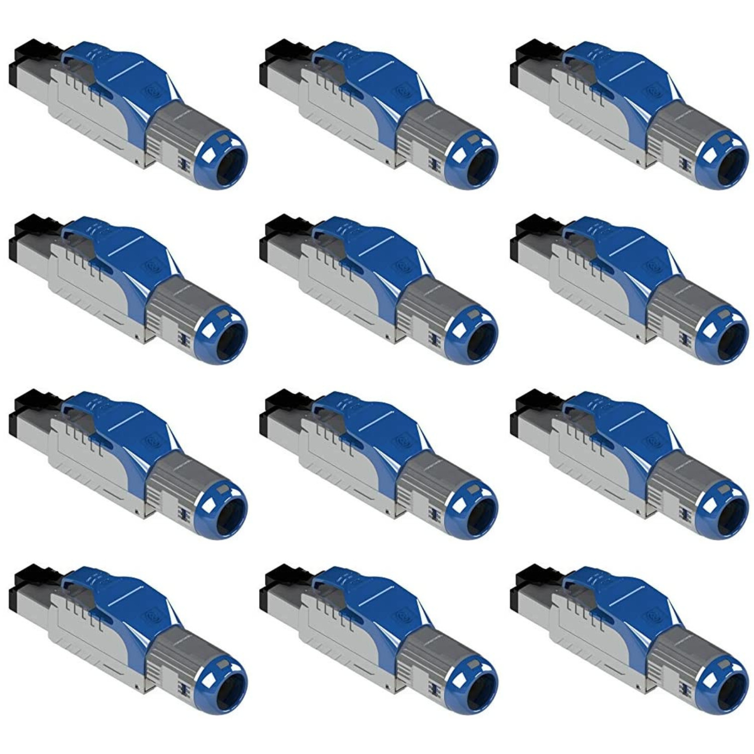 Tool Free Shielded RJ45 Cat 8 Field Termination Plug Connector 2-Pcs