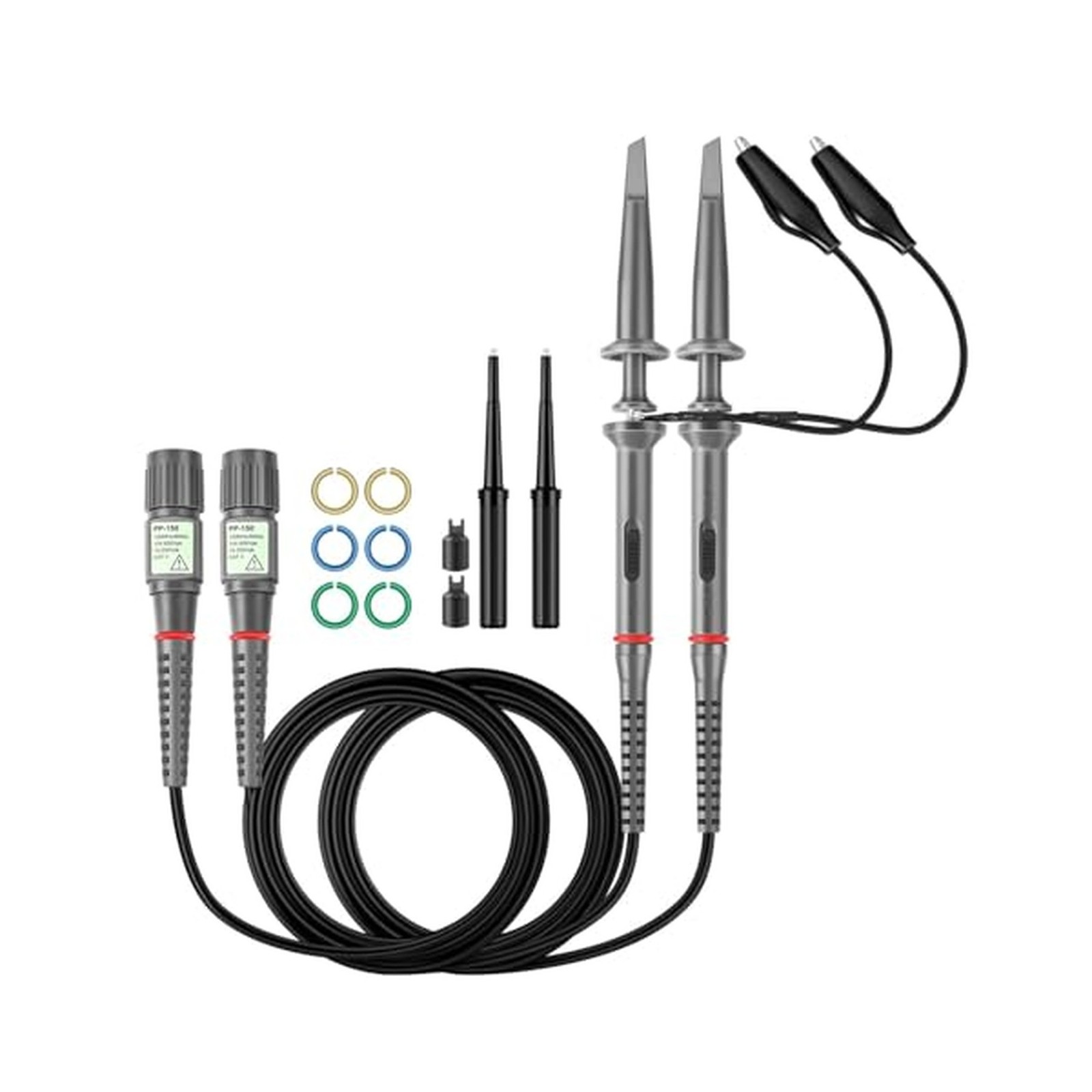 Hantek PP-150 Oscilloscope Probe Kit, 2-Pack, 1X/10X, 100MHz Clip Probes