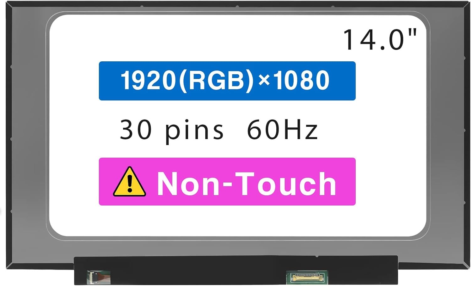 14.0" LCD Screen for HP 14-CF0018CA FHD 30pin Non-Touch Display