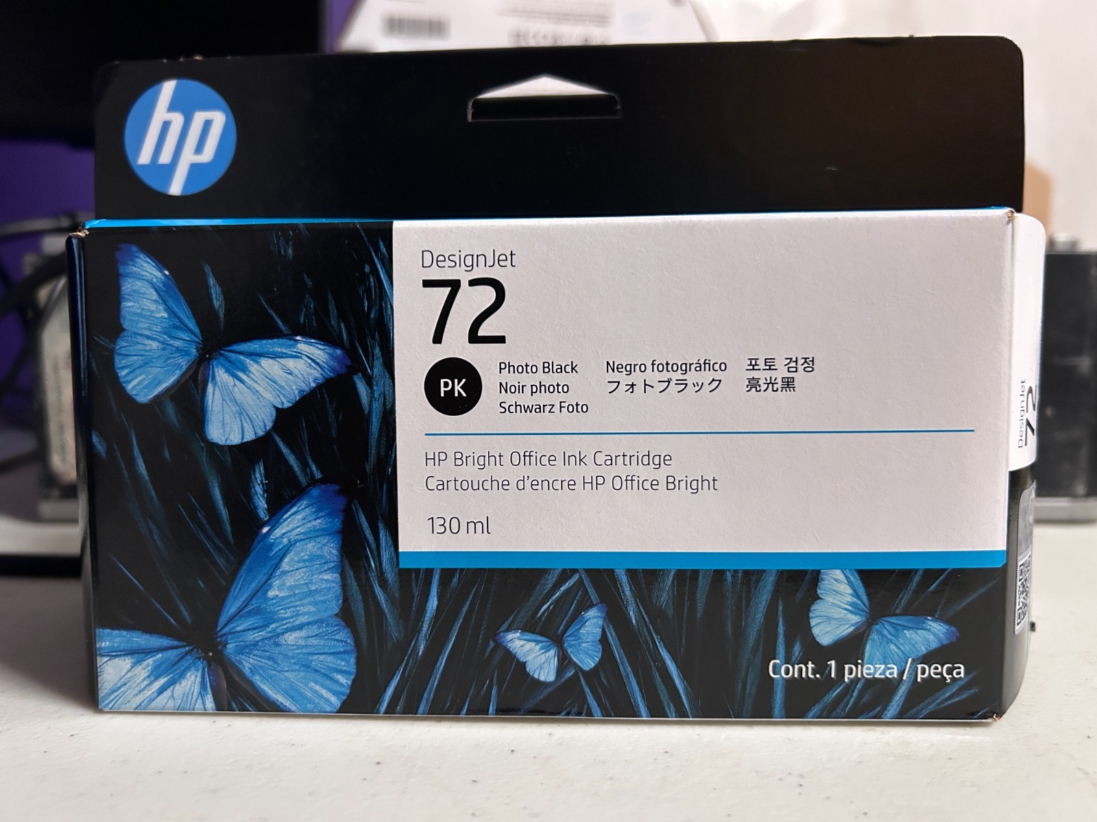 GENUINE HP 72 Photo Black PK DesignJet Ink Cartridge 130ml C9370A