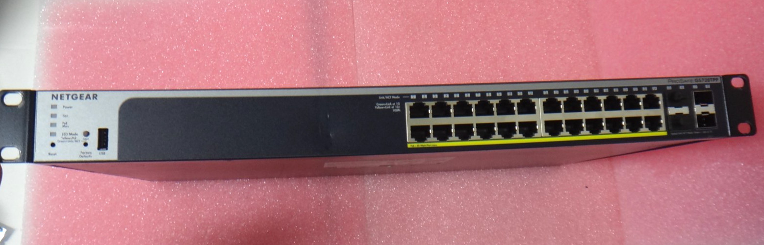 Genuine Netgear GS728TPP ProSafe 24-Port Gigabit PoE+ Smart Switch 4 SFP