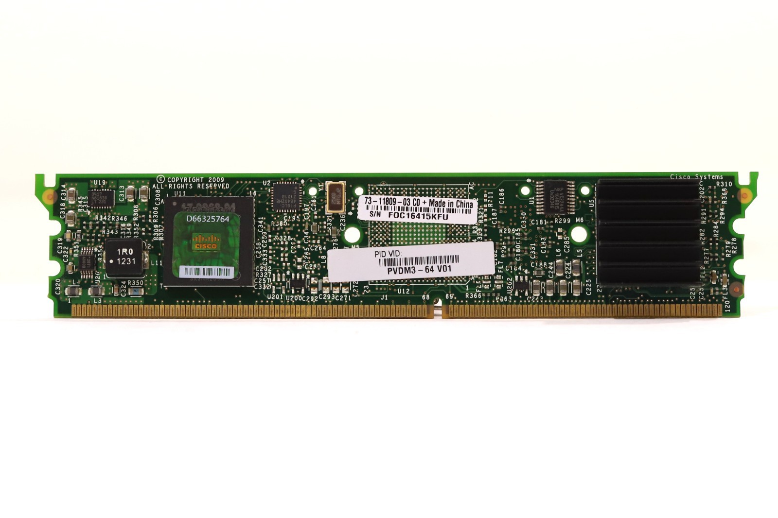 Cisco 64-Channel High-Density Voice DSP Module P/N: PVDM3-64 V01 Tested Working
