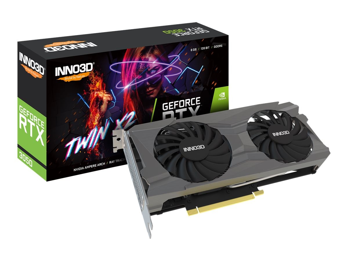 Inno3D GeForce RTX 3050 TWIN X2 Graphics card GF RTX N30502-08D6-1711VA41