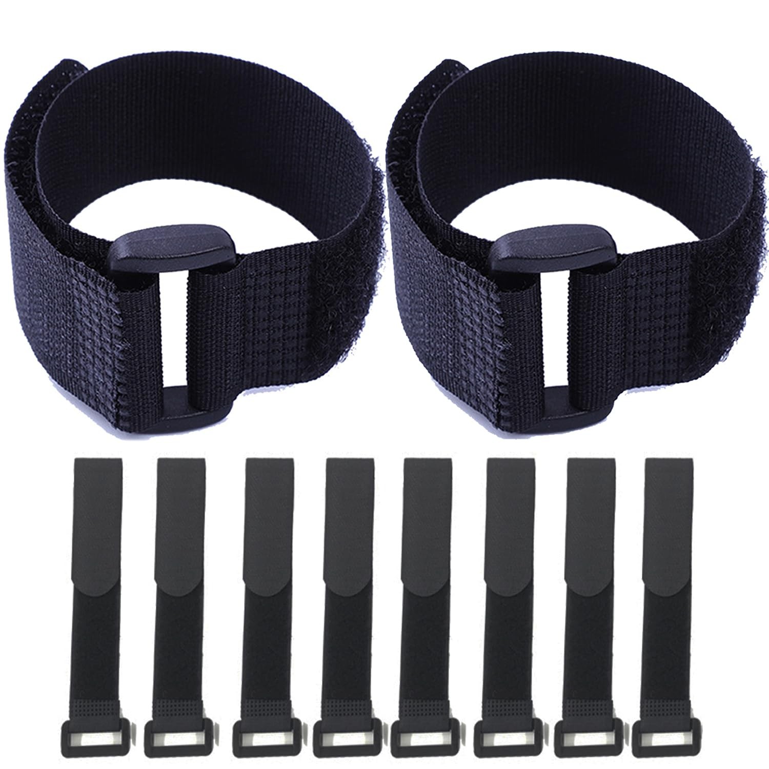10Pack 1x16” Reusable Nylon Cable Straps with Buckle for Cords Organizer