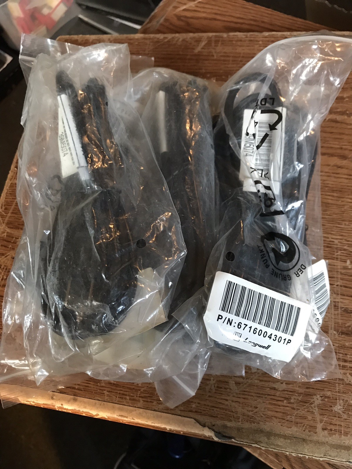 Qty. 6, Universal 3 Prong 6" Power Cord Cables for Computers, Printers. New