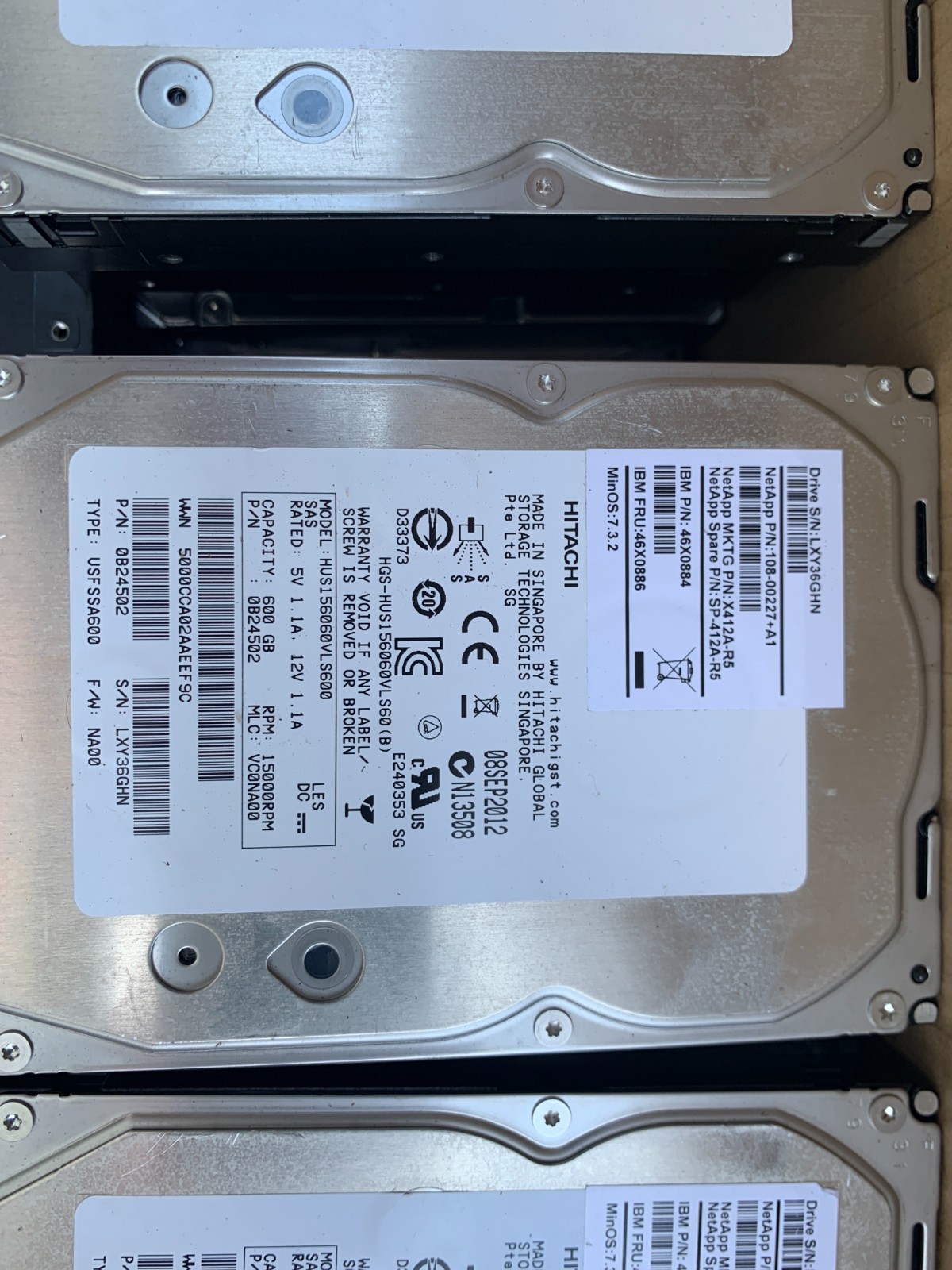 Hitachi 600GB SAS HUS156060VLS600 0B24502  IBM NetApp  Lot of 10. 96 Available
