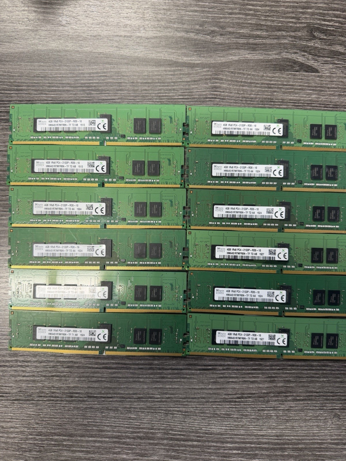 LOT OF 12  SK Hynix Cisco 4GB PC4-2133P DDR4 2Rx4 RDIMM RAM HMA42GR7MFR4N-TF