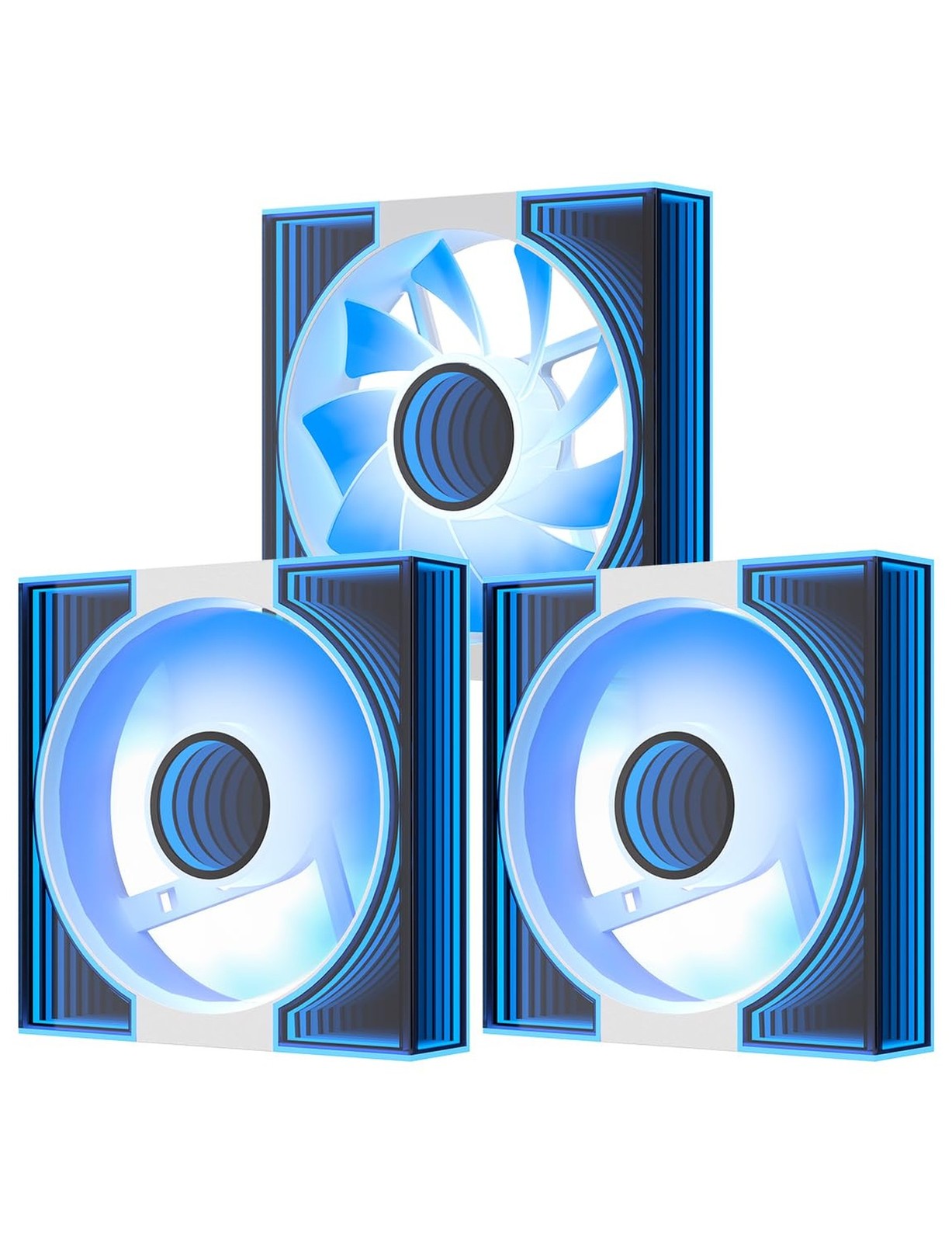 darkFlash DM8 3-Pack Reverse Blade RGB PWM Fans, Dual Ring Infinity Mirror Ca...