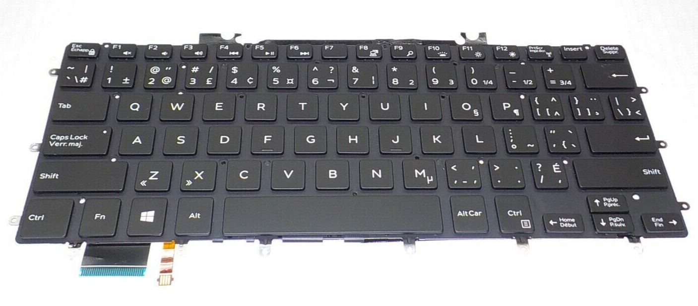 OEM Dell Inspiron 7547 7548 7347 7348 Canadian French Backlit Keyboard 82R6F
